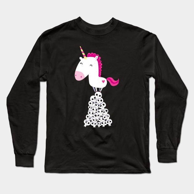 Killer Unicorn Long Sleeve T-Shirt by DinoMike